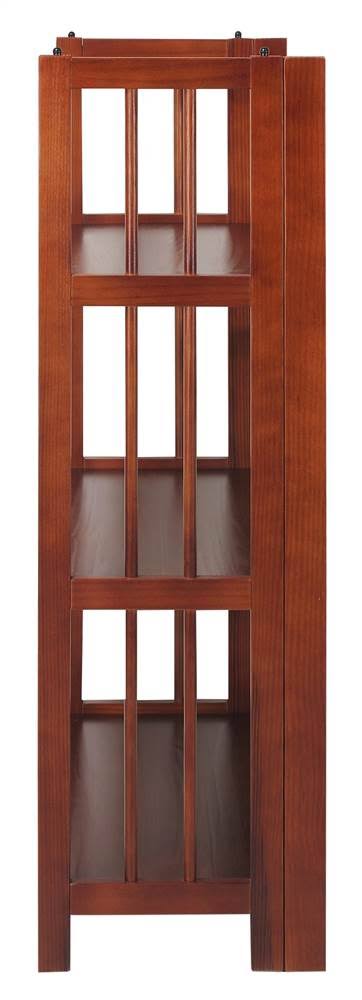 Casual Home 3-Shelf Folding Stackable Bookcase 27.5x22 Wide-Walnut