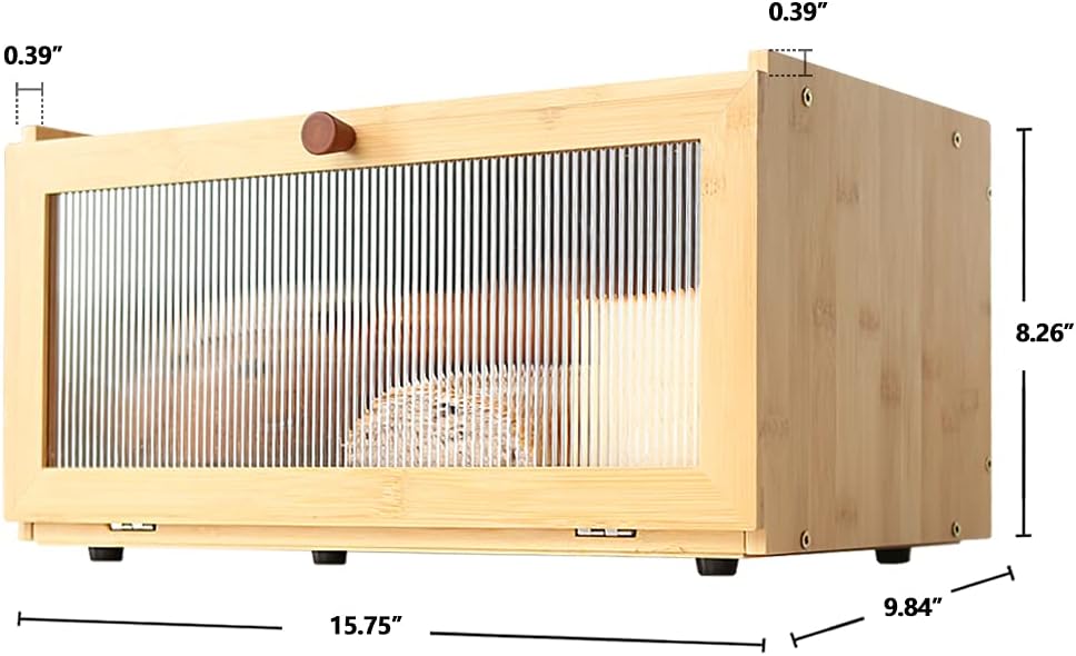ETMI Bamboo Bread Box for Kitchen Counter-Large Capacity Bread Storage Container Farmhouse Bread Box with Window Bread Holder Pack of 2
