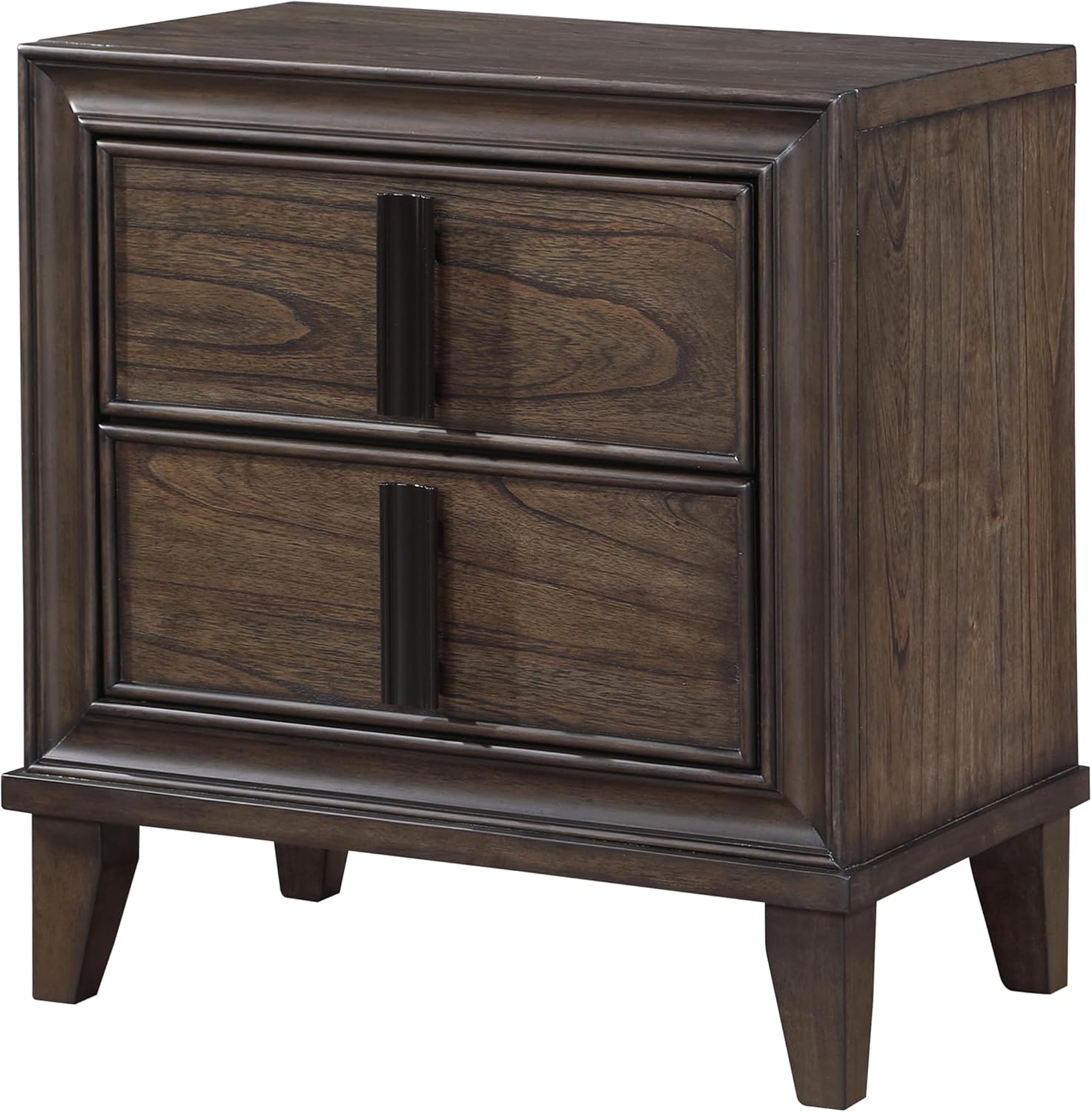 Roundhill Furniture Aetheria Contemporary Wood 6-Piece Bedroom Set, Upholstered Storage Panel Bed, Dresser, Mirror, 2 Nightstand, and Chest, Queen, Dark Brown