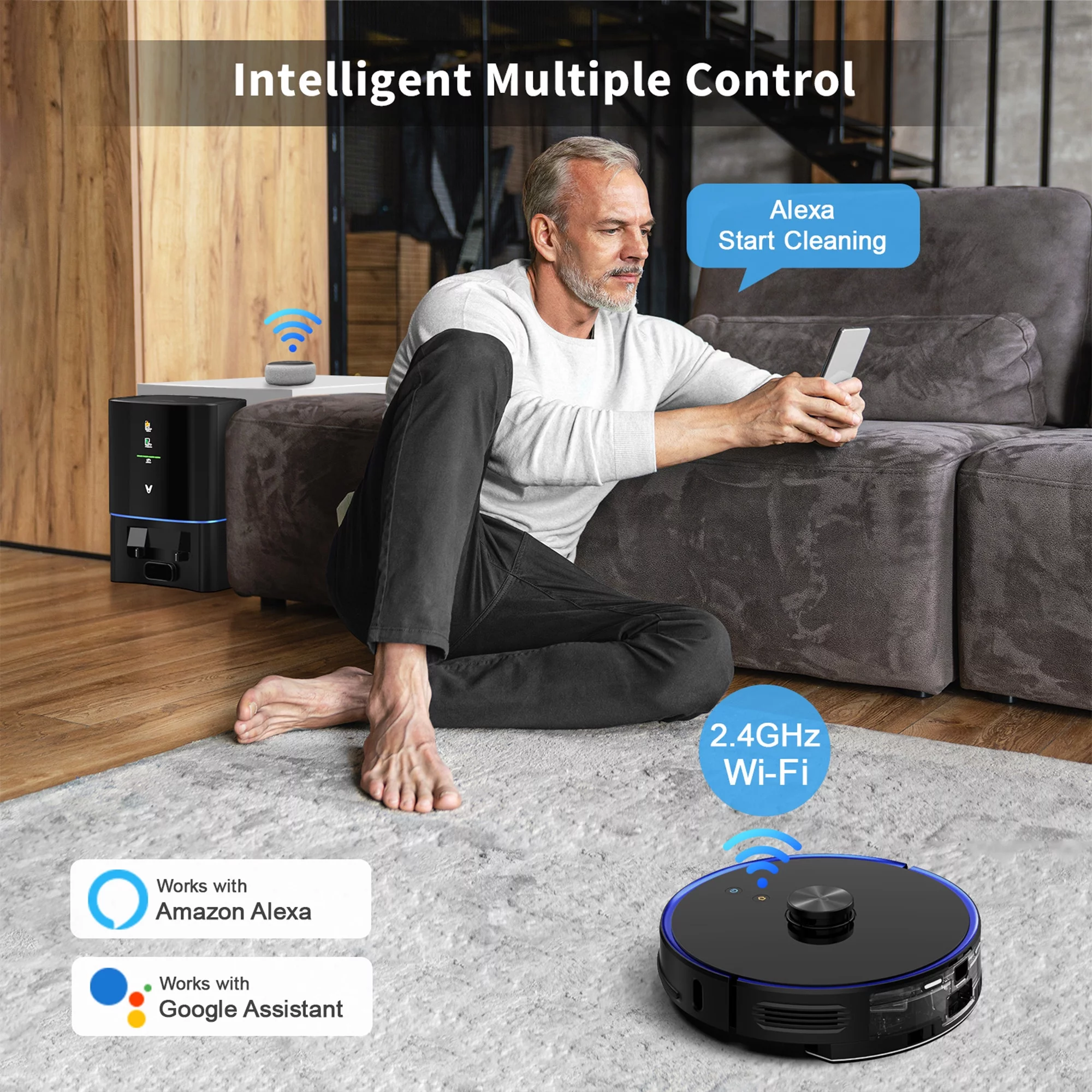 VIOMI S9 Smart Robot Vacuum Cleaner w/ Auto Self Emptying & Alexa, Black