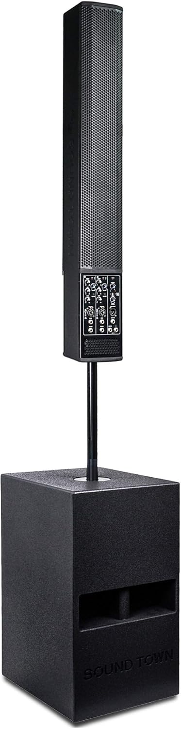 Sound Town 700W Powered Column Speaker Line Array System with 6 x 5” Woofers, 2-Channel Mixer and Bluetooth for Live Music, House of Worship, Meeting Rooms, Restaurants (CARPO-V5PW)