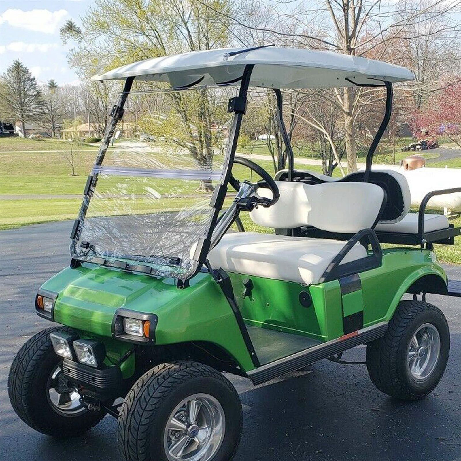 Teledu For Club Car DS Clear Windshield 2000.5 -UP Golf Cart Folding Polycarbonate