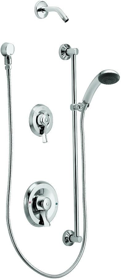 Moen T8342EP15 Commercial Posi-Temp Pressure Balancing Eco-Performance Shower and Handshower Trim, Valve Required,s, Chrome