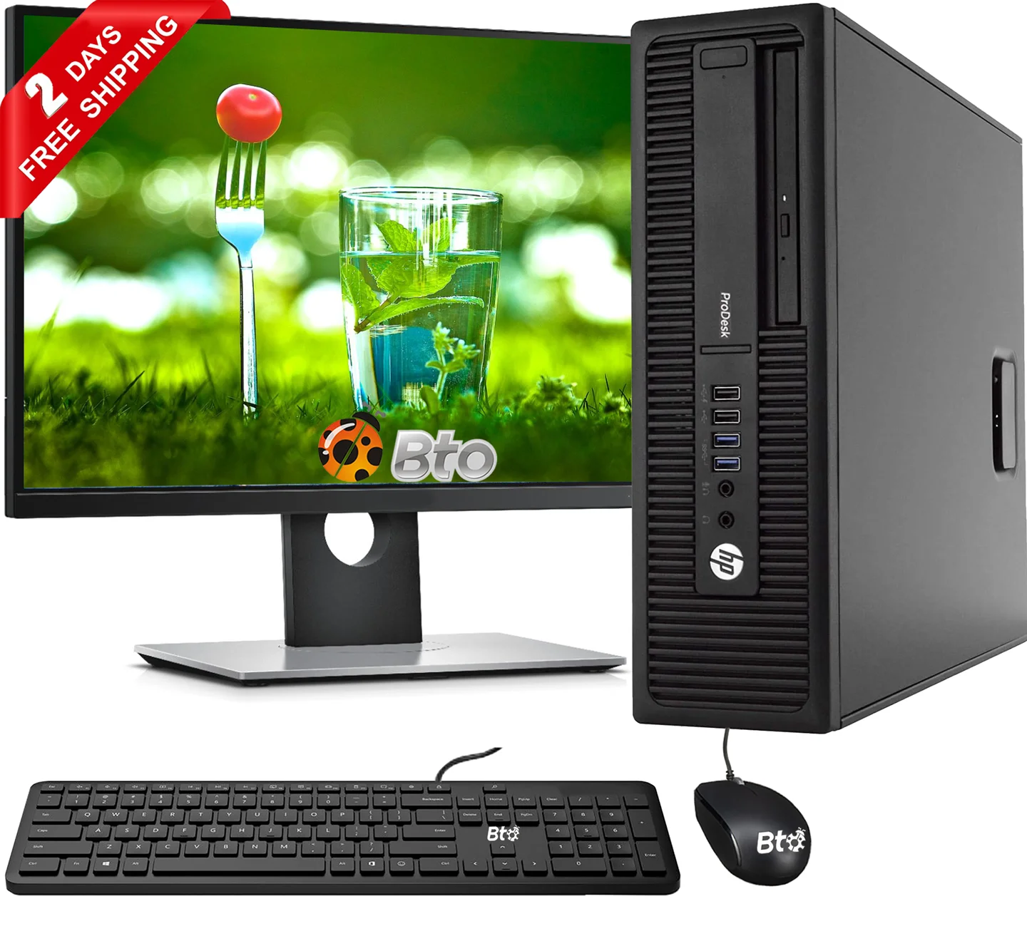Restored HP 600 G1 SFF Computer Core i5 4th, 8GB Ram, 500GB HDD, 240GB SSD, New 22" LCD, Keyboard and Mouse, Wi-Fi, Win10 Pro Desktop PC (Refurbished)