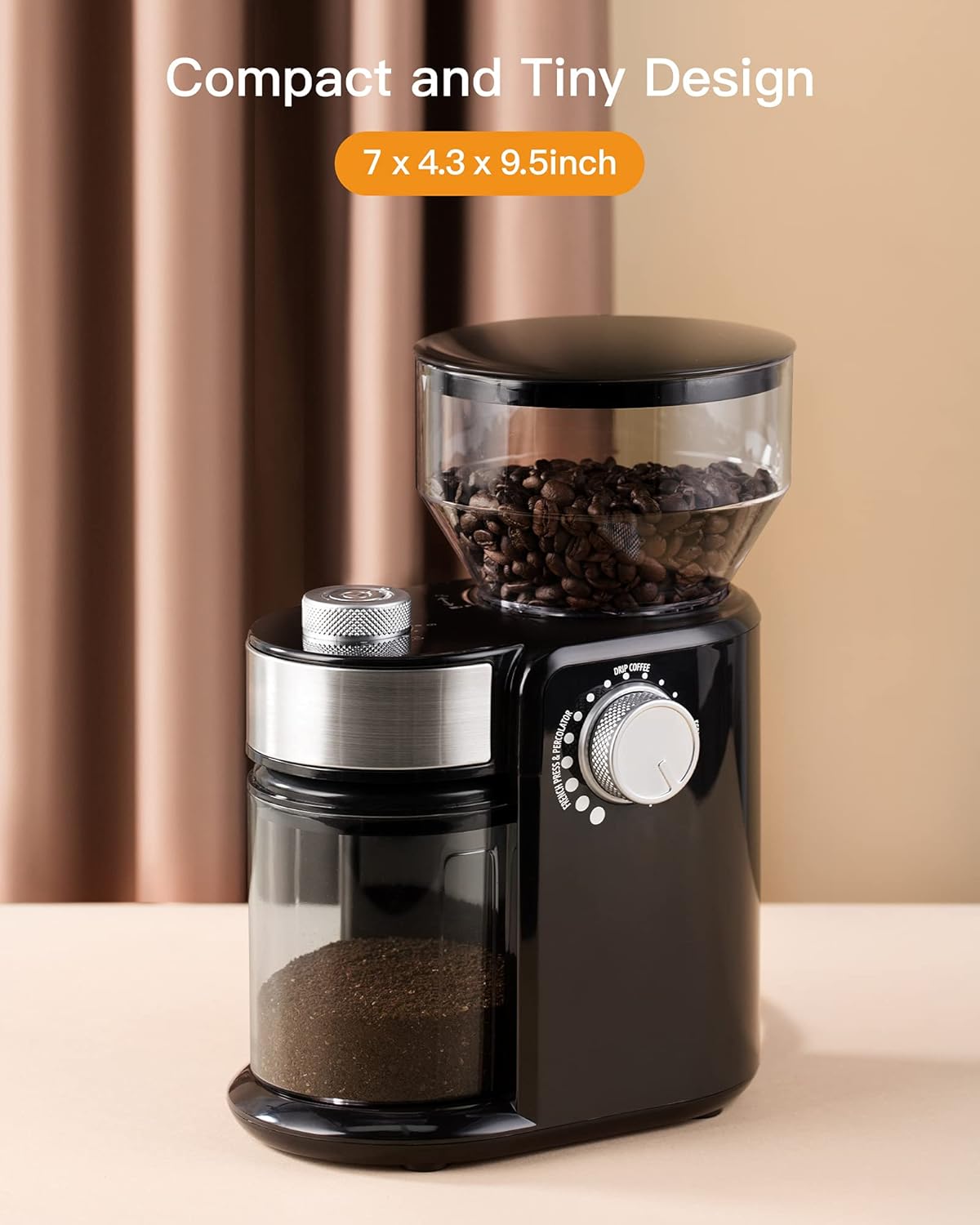 Electric Burr Coffee Grinder with 18 Grind Settings, Adjustable Burr Mill Coffee Grinder for Espresso, Drip Coffee, Percolator Coffee Pack of 2