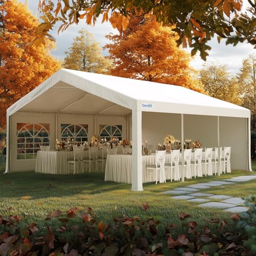 Quictent 20x20 Party Tent Heavy Duty Outdoor Canopy Tent Carport Wedding Event Shelter BBQ Wedding Tents for Parties with Storage Bags(Mesh)