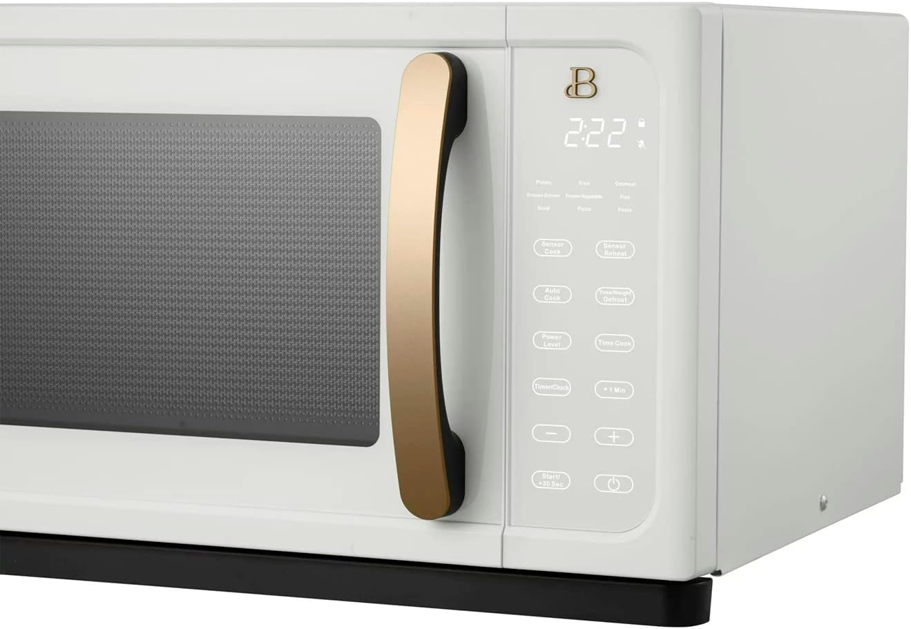 Beautiful 1.1 Cu ft 1000 Watt, Sensor Microwave Oven, White Icing by Drew Barrymore