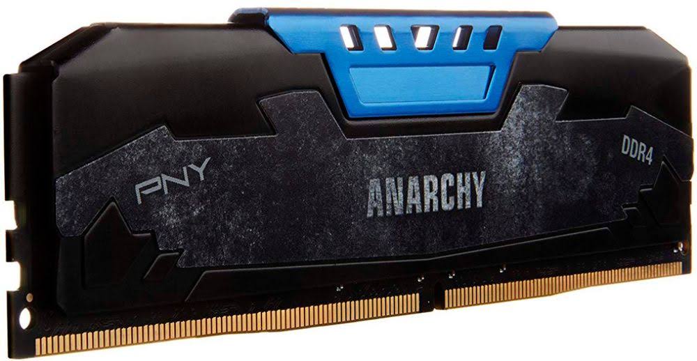 PNY - Anarchy 16GB (2pk x 8GB) 2.4 GHz DDR4 DIMM Desktop Memory Kit - Blue