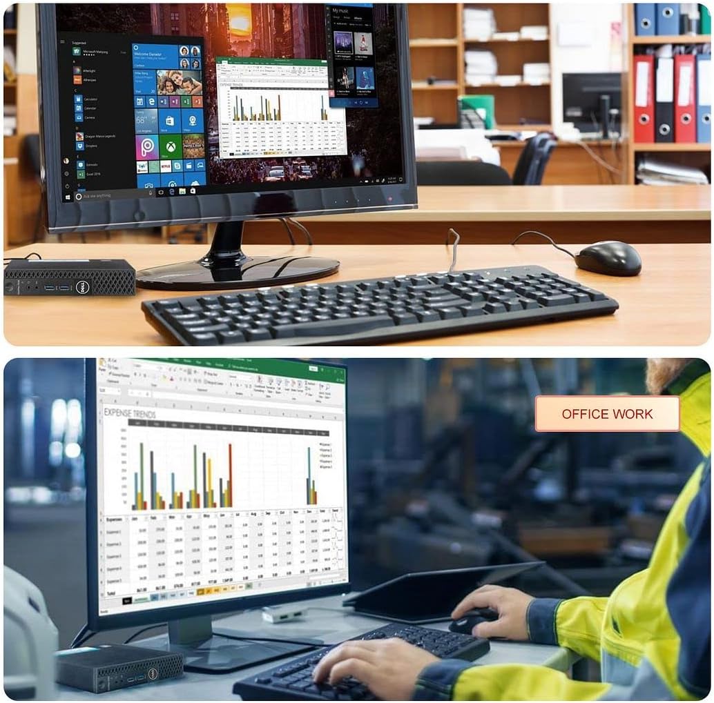 Dell Mini PC Windows 11 Pro OptiPlex 3060 Mini Computers,Intel i7-8700T up to 4.0Ghz,32GB DDR4 512GB M.2 NVMe SSD,AX210 Built-in WiFi 6E,HDMI Dual Monitor Support,Wireless Touch Keyboard(Renewed)