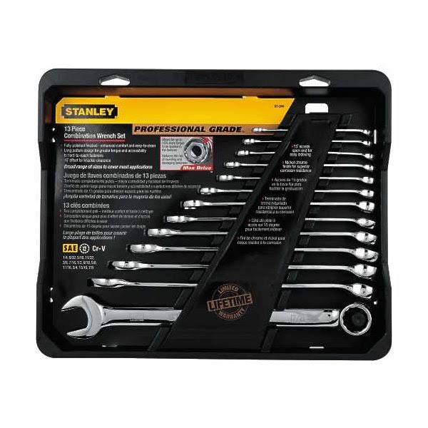 Stanley 87-244 13 Piece Full Polish SAE Long Combination Wrench Set