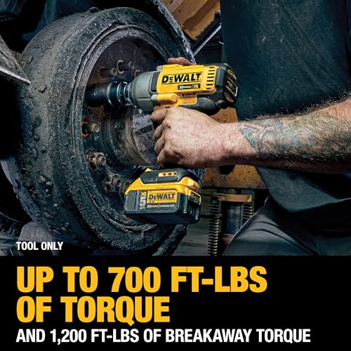 DEWALT 20V MAX XR Brushless High Torque 1/2" Impact Wrench with Detent Anvil, Cordless, Tool Only (DCF899B)