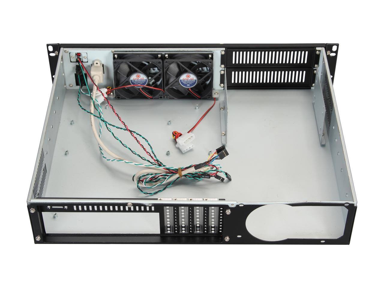 Athena Power RM-2U200H Black Aluminum / Steel 2U Rackmount Server Case