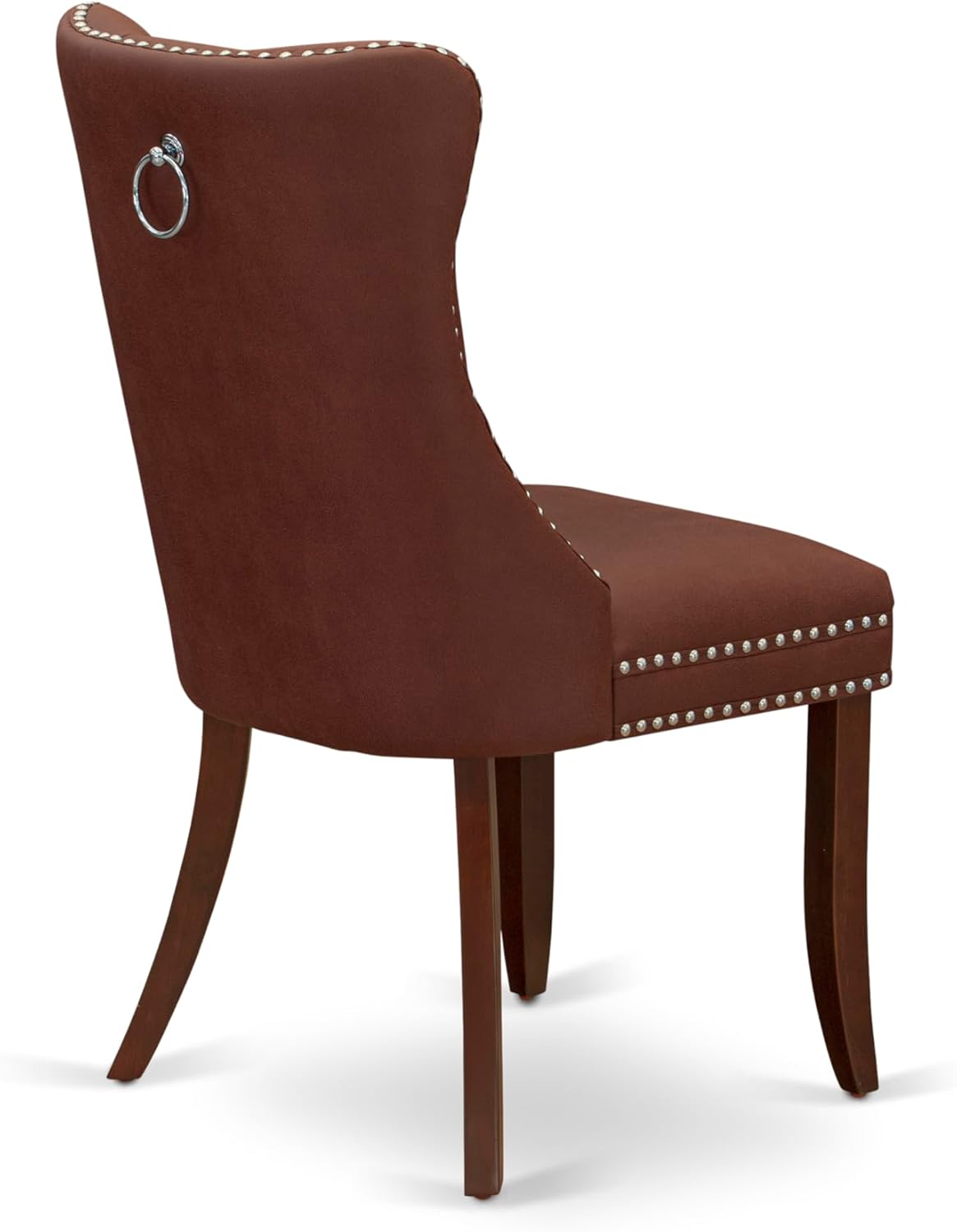 East West Furniture Dover 7 Piece Dining Room Set Consists of a Rectangle Wooden Table with Butterfly Leaf and 6 Upholstered Chairs, 42x78 Inch, Mahogany