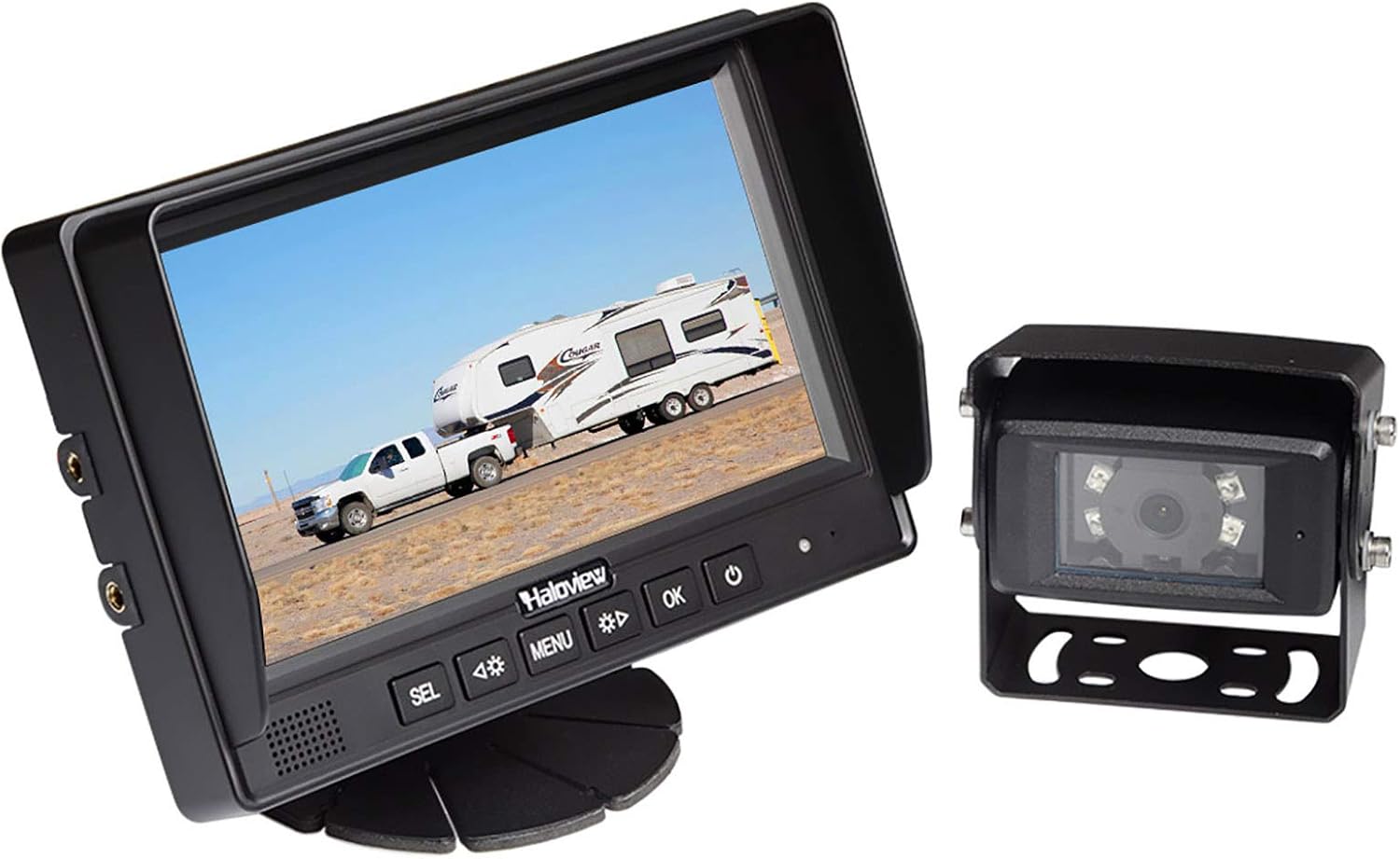 Haloview MC7612 Wired Backup Camera Build in DVR 1080P High Definition 7 Digital Monitor System for Truck/Trailer/Bus/RV/Pickups/Camper/Van/Farm Mach