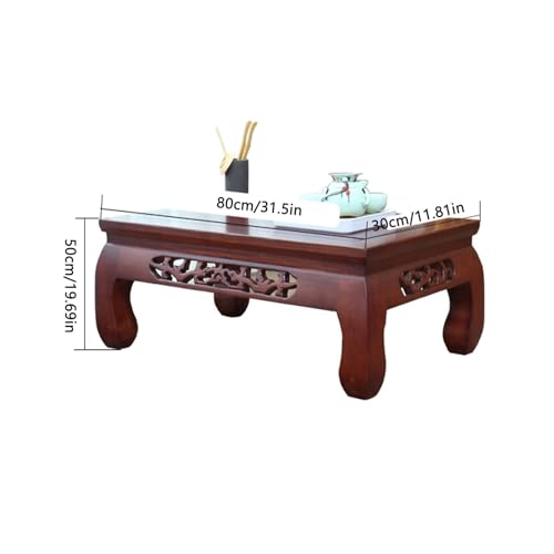 Low Table Bay Window Japanese Floor Table, Small Coffee Table & Tea Table, Low Table for Sitting on The Floor, Wooden Balcony Tatami Low Table Table for Living Room, Bay Window(01)