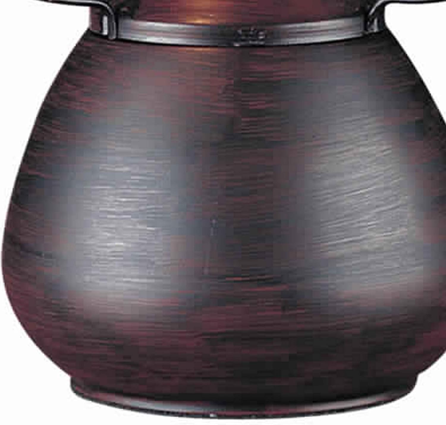 Benjara Pot Bellied Metal Body Table Lamp with Conical Mica Shade, Bronze