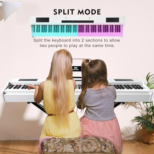 MUSTAR Digital Piano 88 Key Weighted Keyboard Hammer Action, MDP-1200 Weighted Keyboard with Stand, Full Size Electric Piano Keyboard 88 Keys with for Beginners, Portable Case, Sustain Pedal, Black