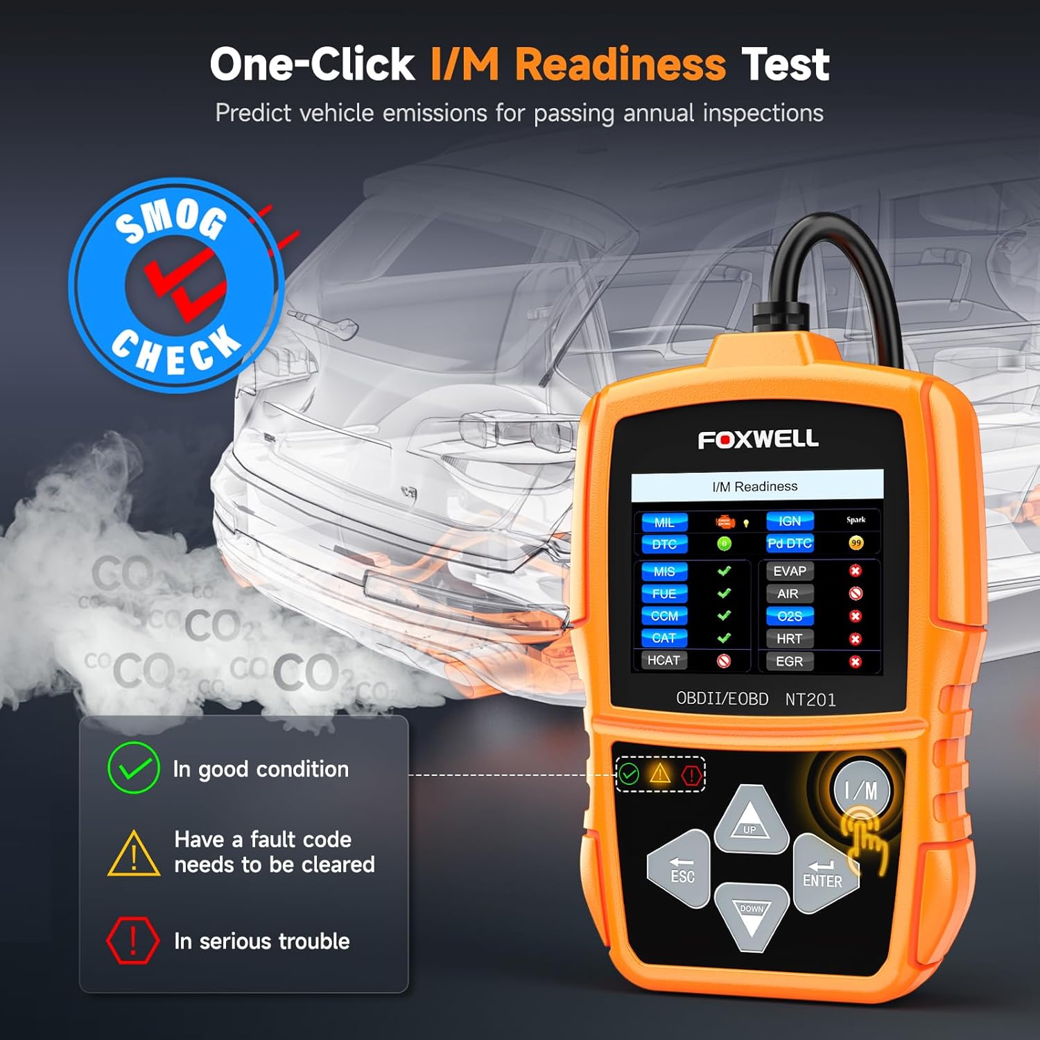 FOXWELL Code Reader NT614 Elite OBD2 Scanner Diagnostic Tool and FOXWELL NT201 OBD2 Scanner Car