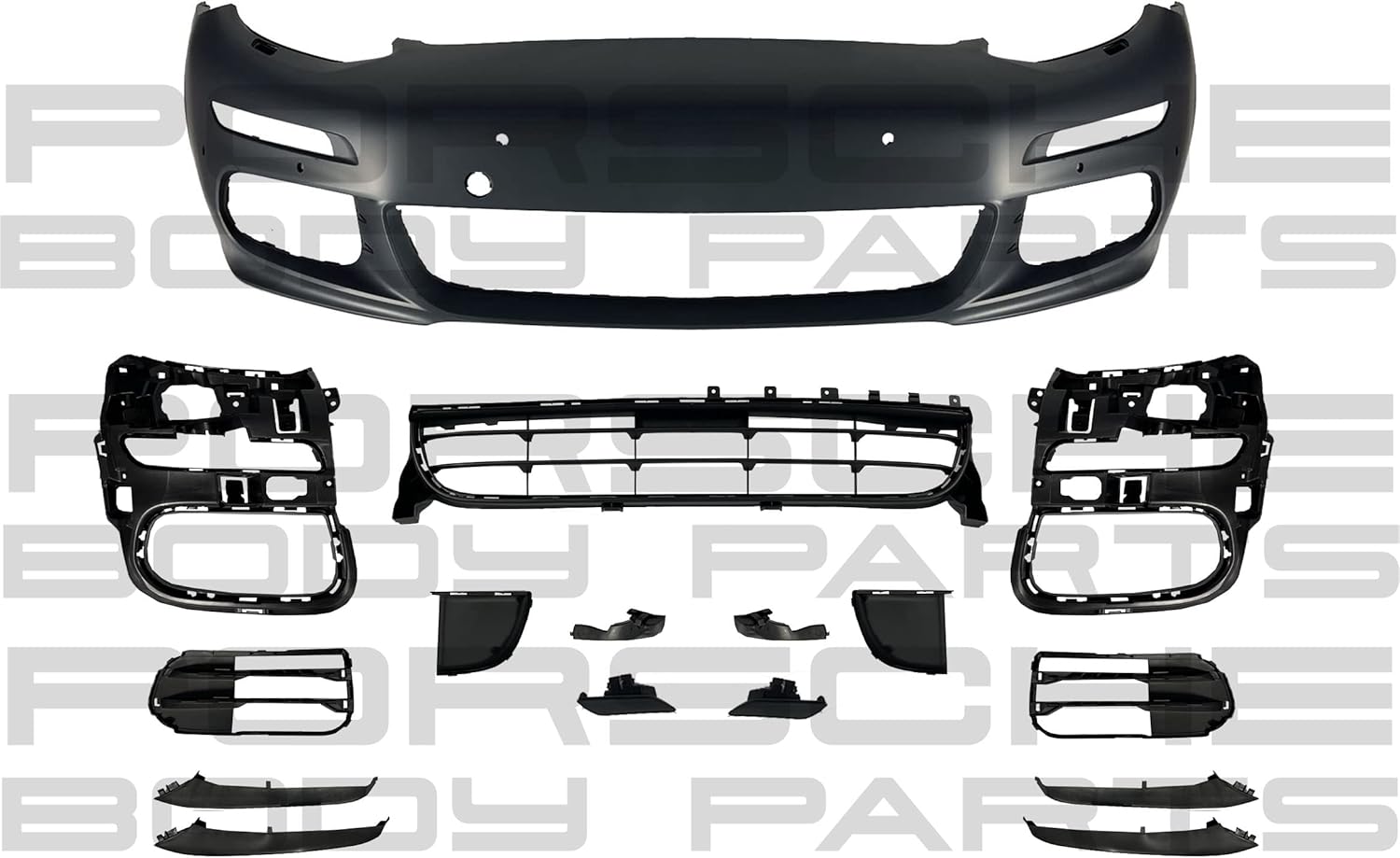 Front Bumper Cover Body Kit Fits Porsche Panamera 2014 2014 2016 With Grille Air Ducts 97050591169 97050591151