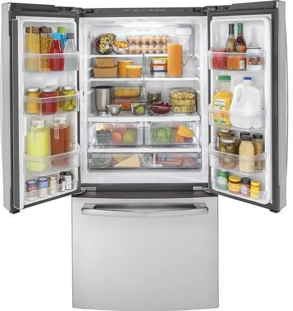GE Appliances GWE19JSLSS ENERGY STAR 18.6 Cu. Ft. Counter-Depth French-Door Refrigerator-Stainless Steel