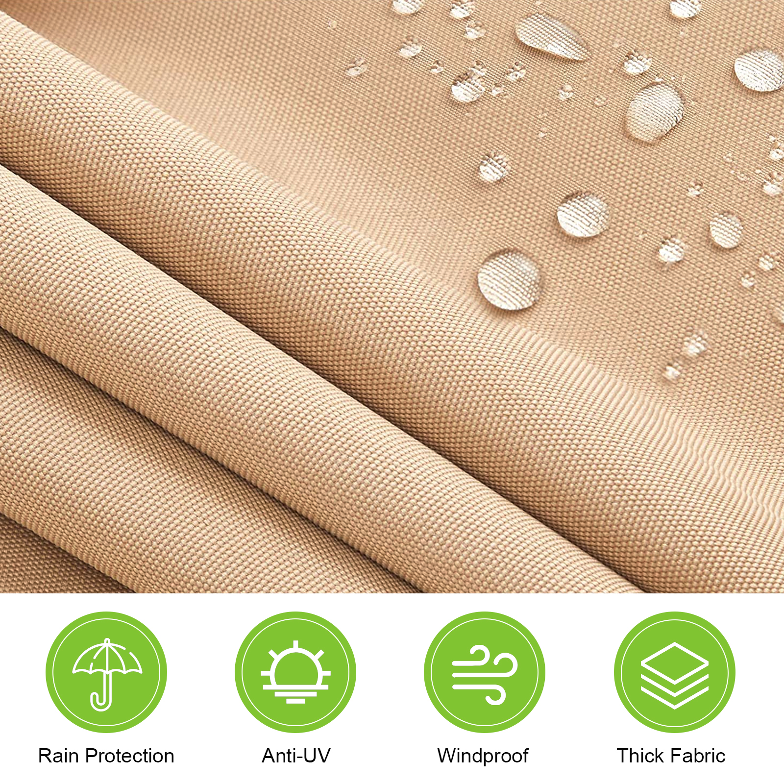 Retractable Patio Awning 6.5’x8.2’ Sun Shade Awning with Manual Crank Handle, Window Door Shelter Awning for Patio/Balcony/Yard,Tan