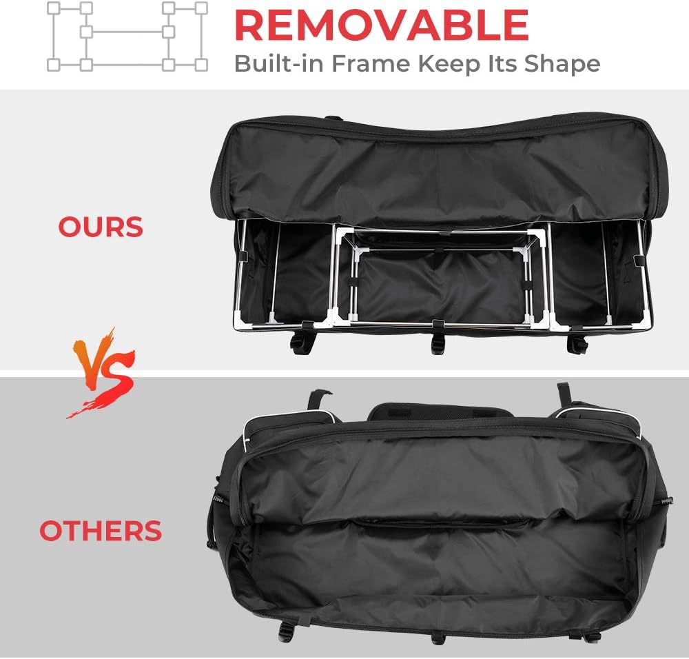 ATV Storage Bags, kemimoto ATV Seat Bag Water-Resistant w/Cushion Removable Built-In Frame, ATV Cargo Bag Large Four Wheeler Gear Bag