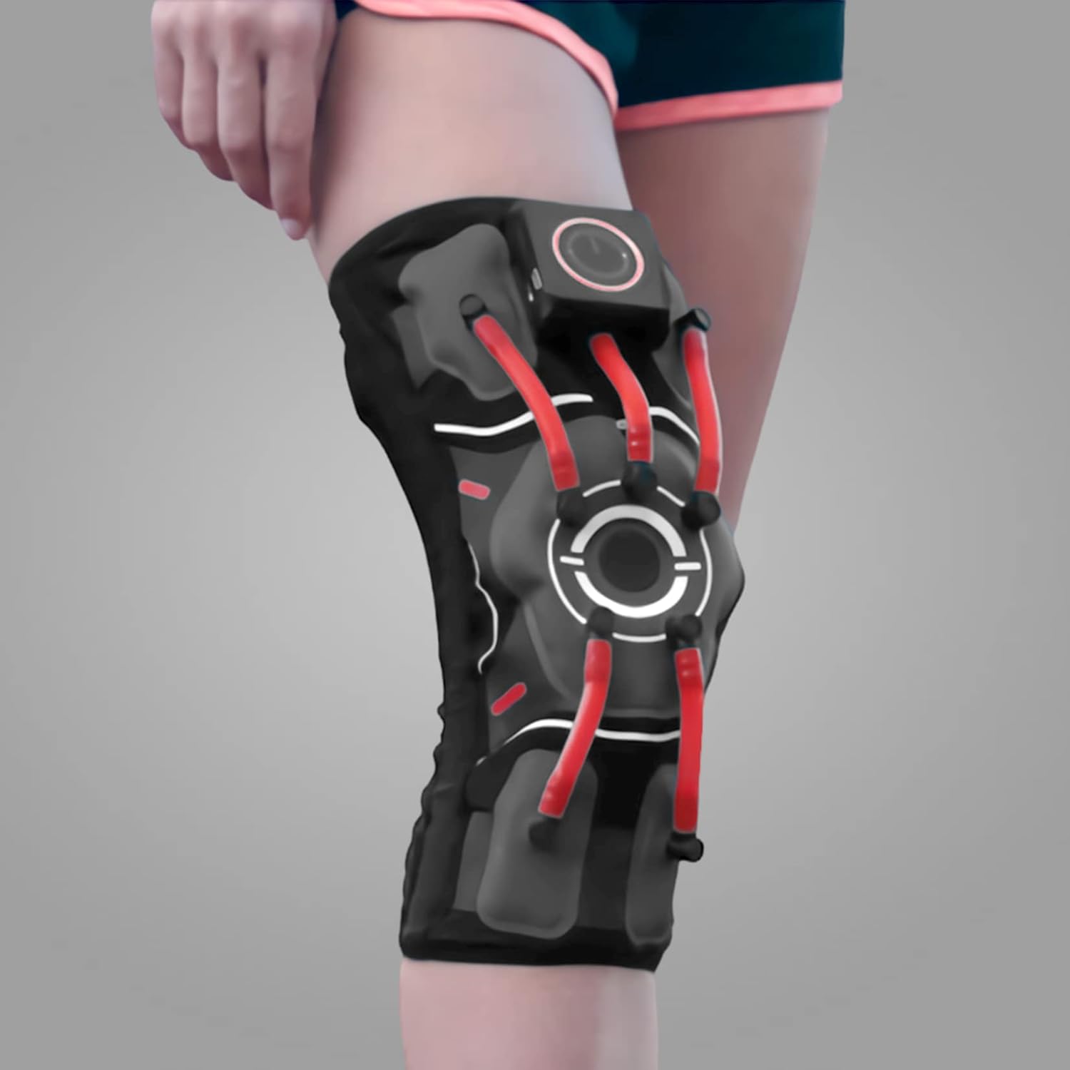 E-KNEE Professional Knee Brace with Side Stabilizers, Smart Chip, Gyroscopes, Airbag System for Protecting Patella, Meniscus, Ligaments and Relieving Meniscal Tears, ACL, Arthritis, Joint Pain