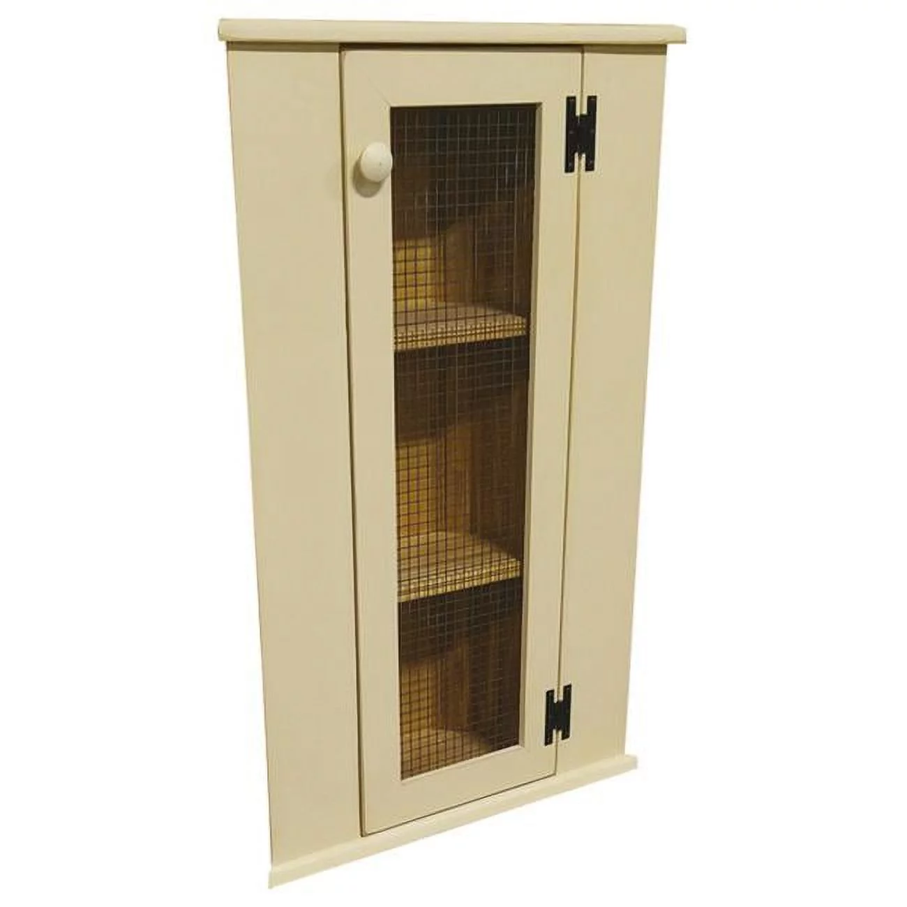 Sawdust City Corner Cabinet Top Hutch- Antique Cream