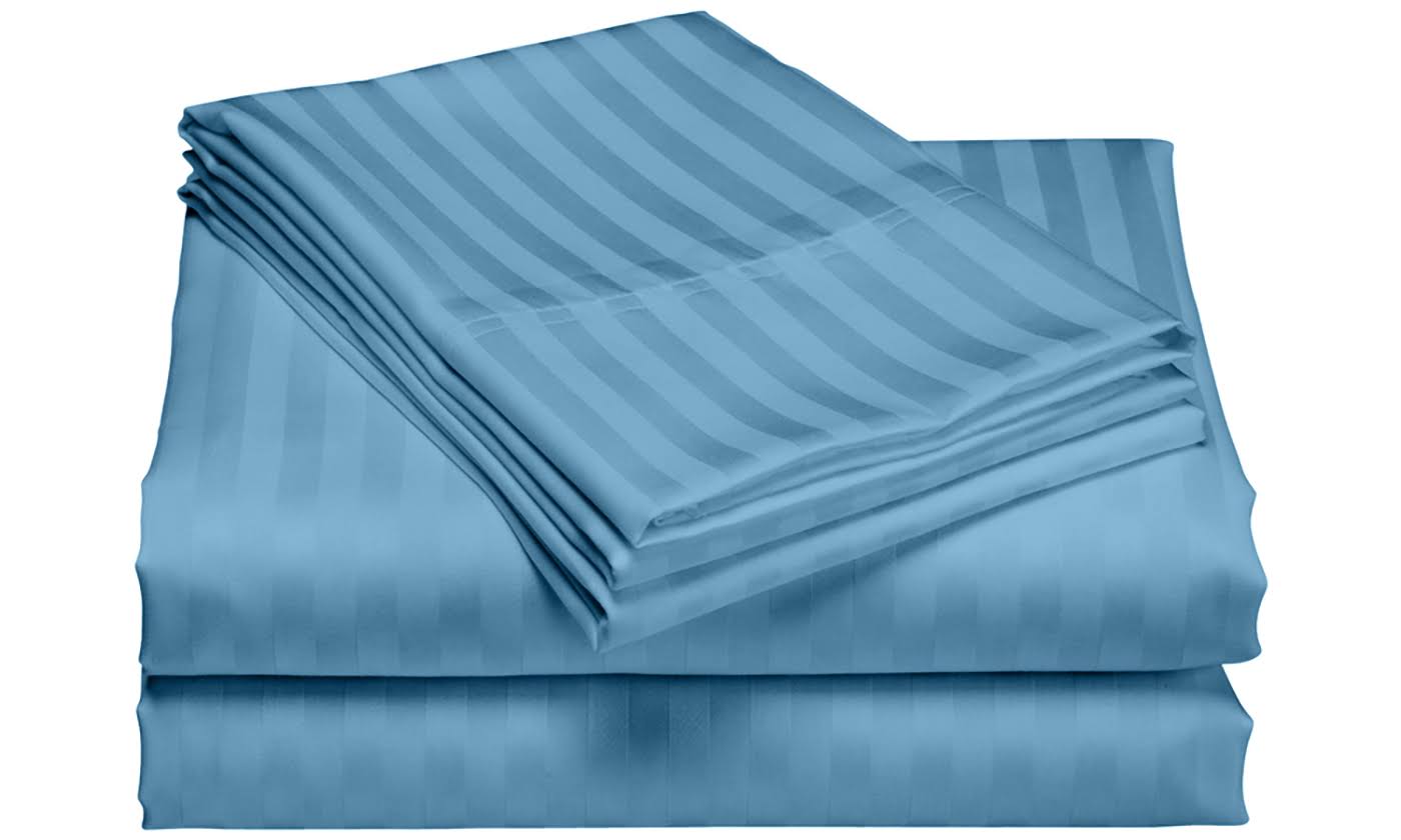 600 Thread Count Stripe Sheet Set (4-Piece) Teal Single California King