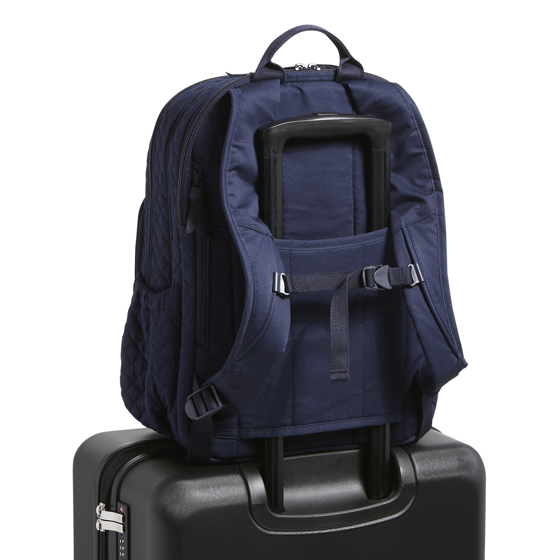 Vera Bradley Women's Cotton XL Campus Backpack Classic Navy