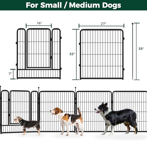 FXW Instant Dog Playpen, Portable Pet Fence for Outdoor, RV Trips, and Camping, 40inch, 16 Panels for Medium and Large Dogs│Patented