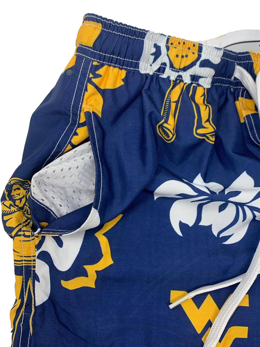 Men&s Wes u0026 Willy Purple Kansas State Wildcats Floral Volley Logo Swim Trunks Size: Small