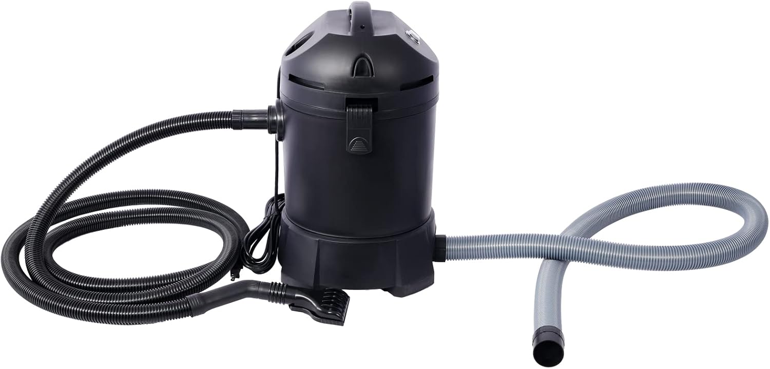 Garden Pond Vacuum Cleaner - Clean Sweep with 14ft Intake Suction Hose, 4 Extension Tubes, 3 Vacuum Nozzles, 6.5 Foot Output Hose & Debris Collection Bag | Pond Vacuum for Outdoor Ponds Black