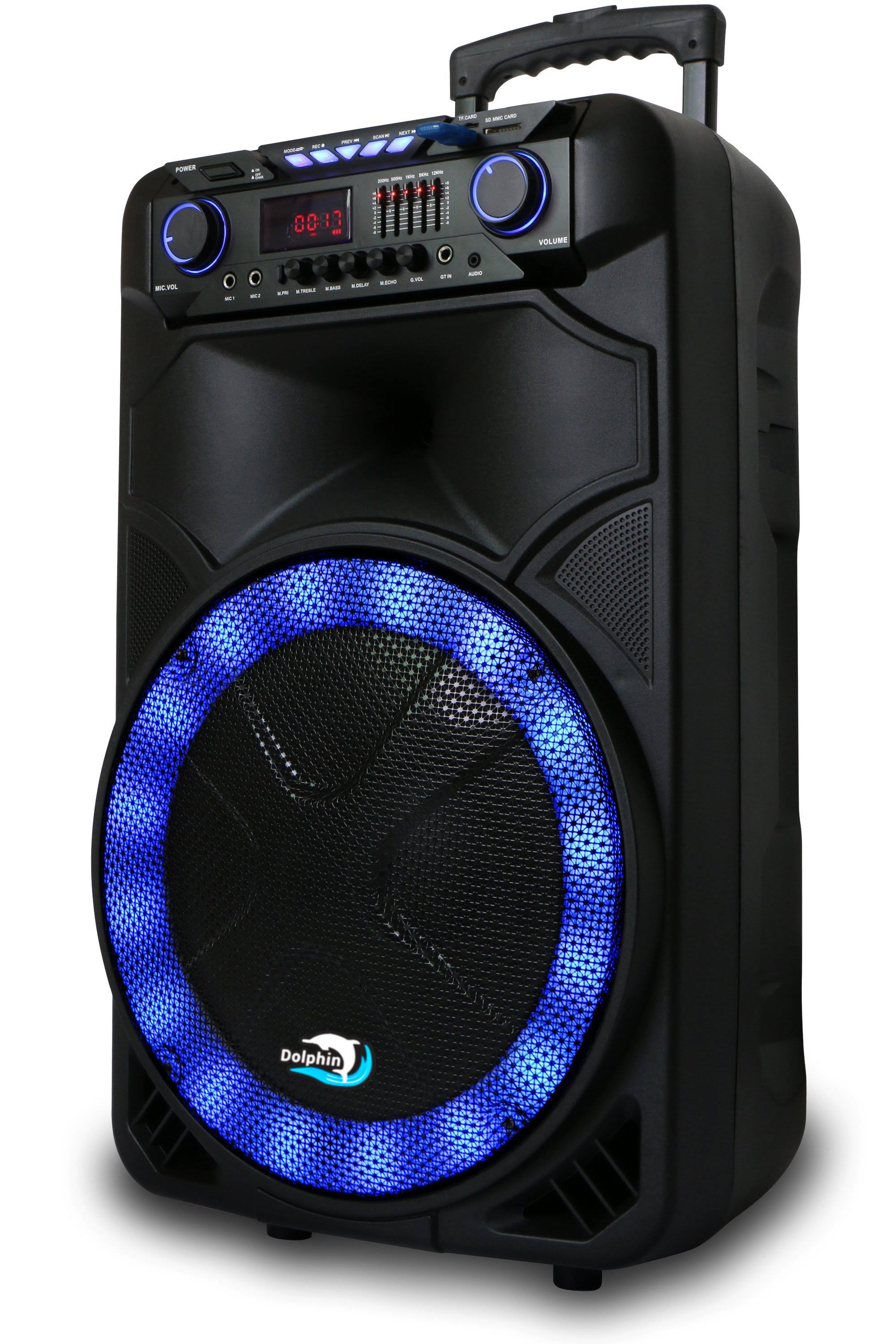 Dolphin SP-1500RBT Rechargeable Bluetooth Tailgate Speaker with LEDs, Wireless, 15x22