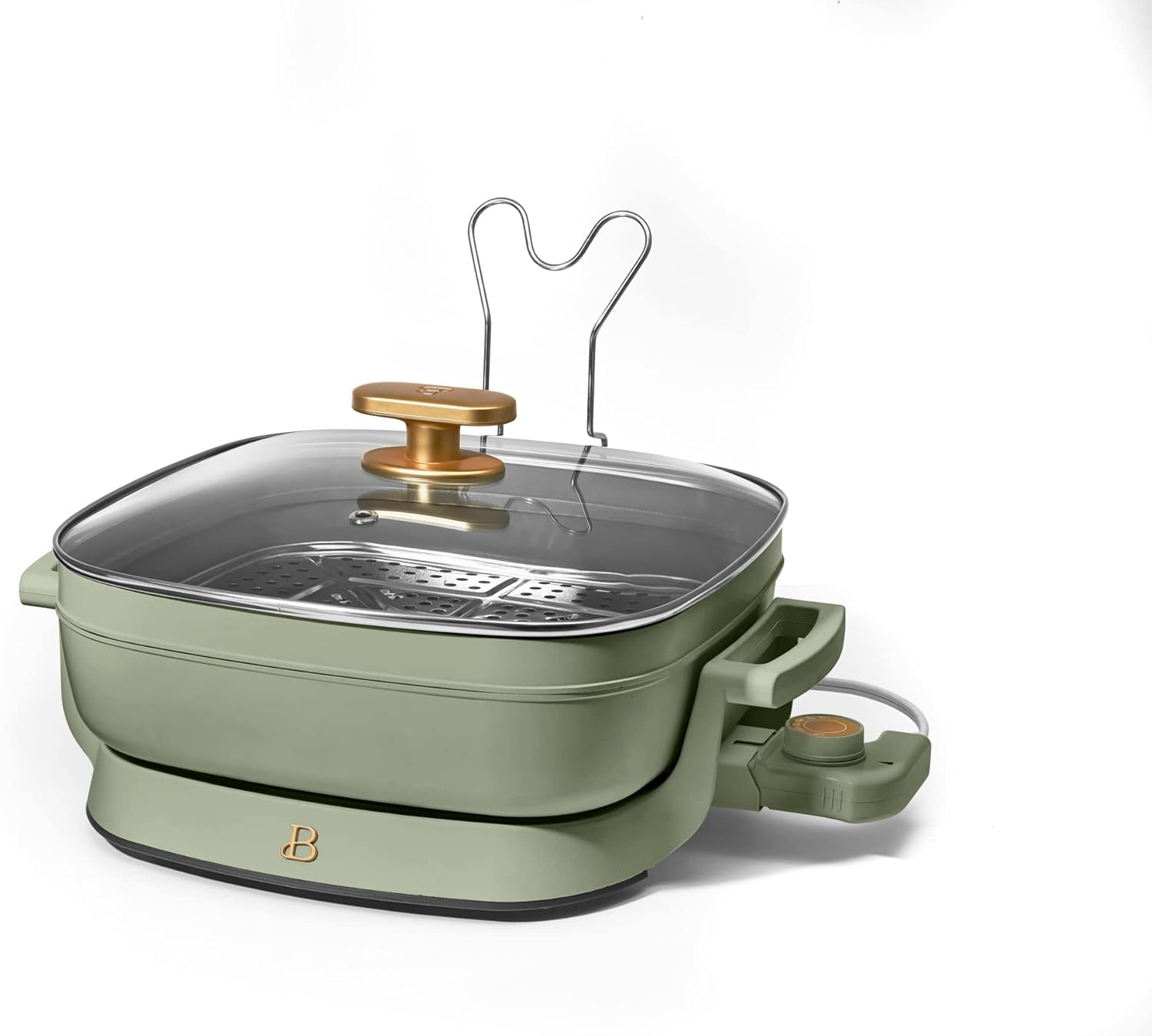 5-in-1 Electric Expandable Skillet, Sage Green by Drew Barrymore, Up to 7 QT