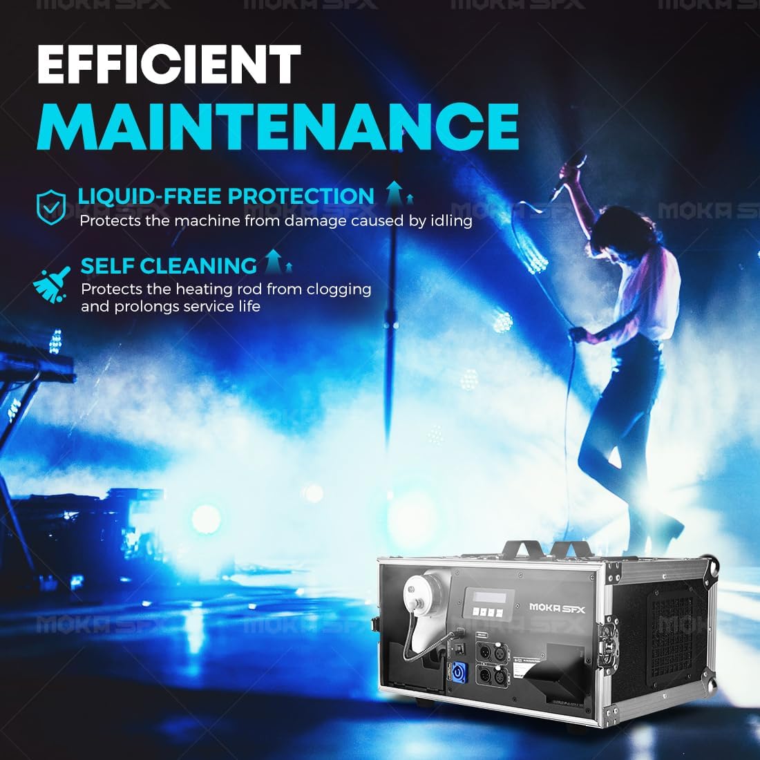 Silent Haze Machine Water-Based 1200W Professional Hazer Mist Fogger with Timer Flight Case for DJ Stage Show Theater