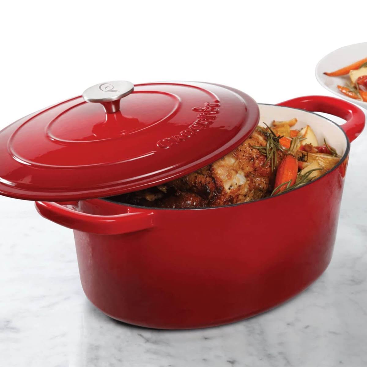 Crock-pot Artisan 7 qt Dutch Oven - Oval - Scarlet Red - Cast Iron
