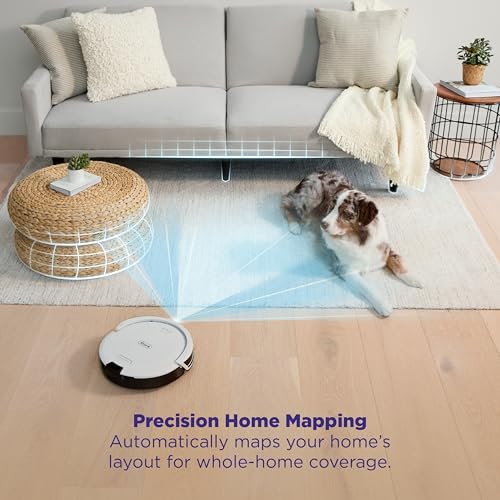Shark Navigator Robot Vacuum and Self-Empty Base with Bagless 60-Day Capacity Self-Empty Base, SmartPath Navigation, Powerful Pet Hair Pickup, Anti-Hair Wrap, For Carpets & Hard Floors, Grey, RV2120AE