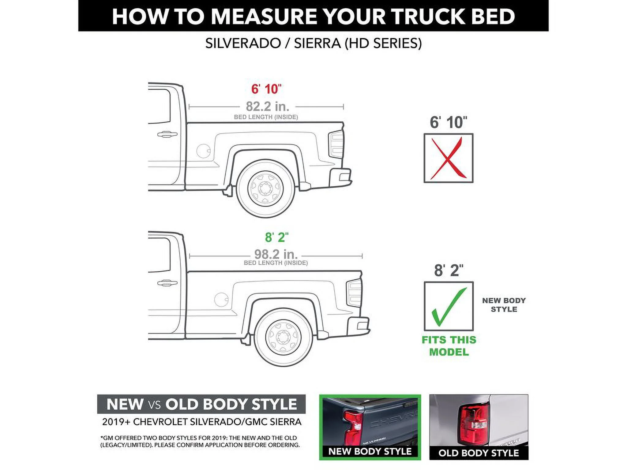 BAK by RealTruck BAKFlip MX4 Hard Folding Truck Bed Tonneau Cover | 448134 | Compatible with 2020 - 2023 Chevy/GMC Silverado/Sierra 2500/3500HD 8' 2" Bed (98.2")