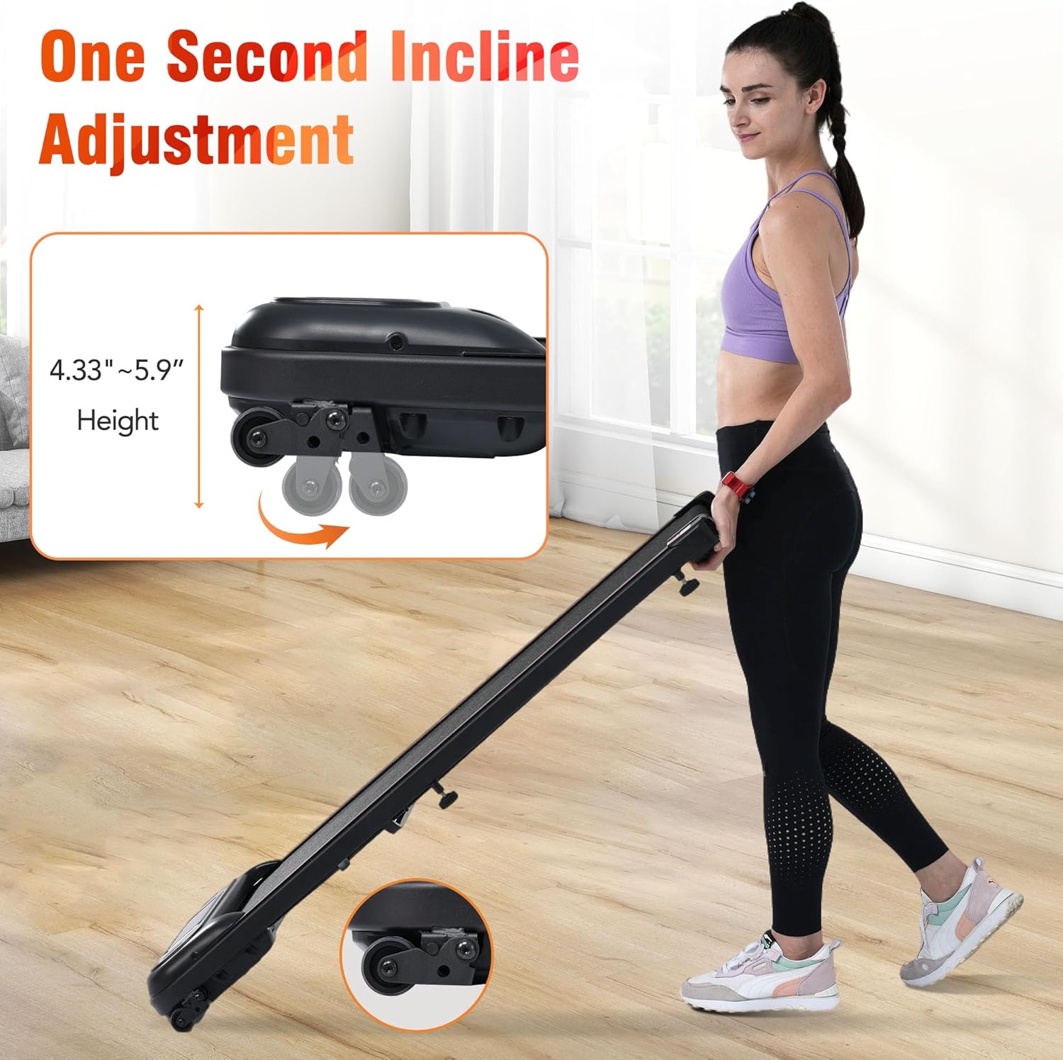 Walking Pad, 2-in-1 2.5HP Treadmill Under Desk Space-Saver for Home & Office, Powerful yet Quiet with Bluetooth Speaker & LED Display, 265lbs Capacity & Remote Control