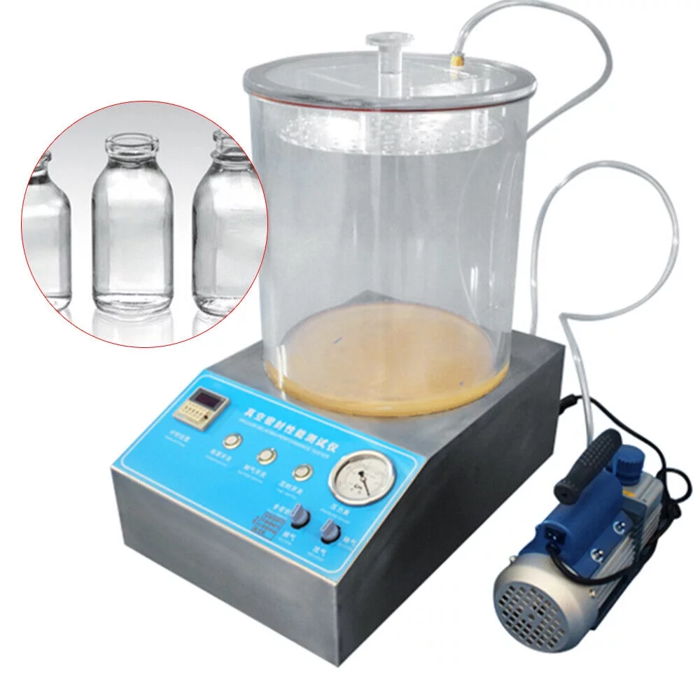 Vacuum Seal Tester Vacuum Sealing Performance Diagnostics Tester w/Vacuum Pump 270mmx270mmx200mm Suitable for Packaging Bags, Bottles 110V