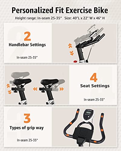 YOSUDA Indoor Cycling Bike Brake Pad/Magnetic Stationary Bike - Cycle Bike with Ipad Mount & Comfortable Seat Cushion