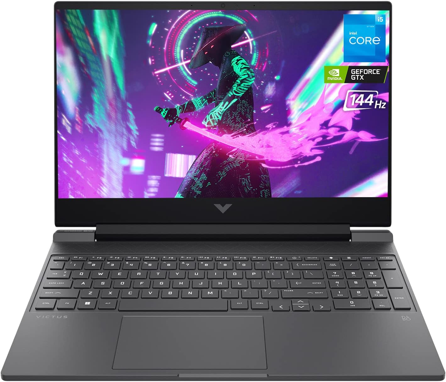 HP Victus Gaming Laptop, 15.6" FHD 144 Hz Display, 12th Gen Intel Core i5-12450H, GeForce GTX 1650 Graphics, 16GB RAM, 2TB SSD, RJ45, HDMI, SD Card Reader, Wi-Fi 6, Backlit KB, Windows 11 Home