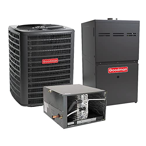 Goodman 3 Ton 14.5 SEER2 Single Stage Air Conditioner GSXN403610 and 80% AFUE Multi-Speed Gas Furnace Horizontal System