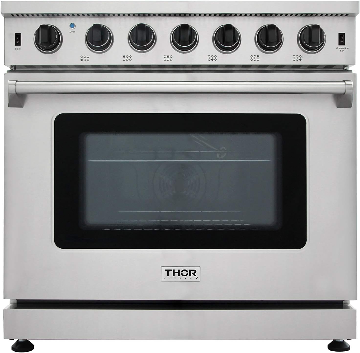 Thor Kitchen 30 in. 4.55 Cu. Ft. Freestanding Gas Range with 5 Burners, Continuous Cast Iron Grates, in Stainless Steel, LRG3001U