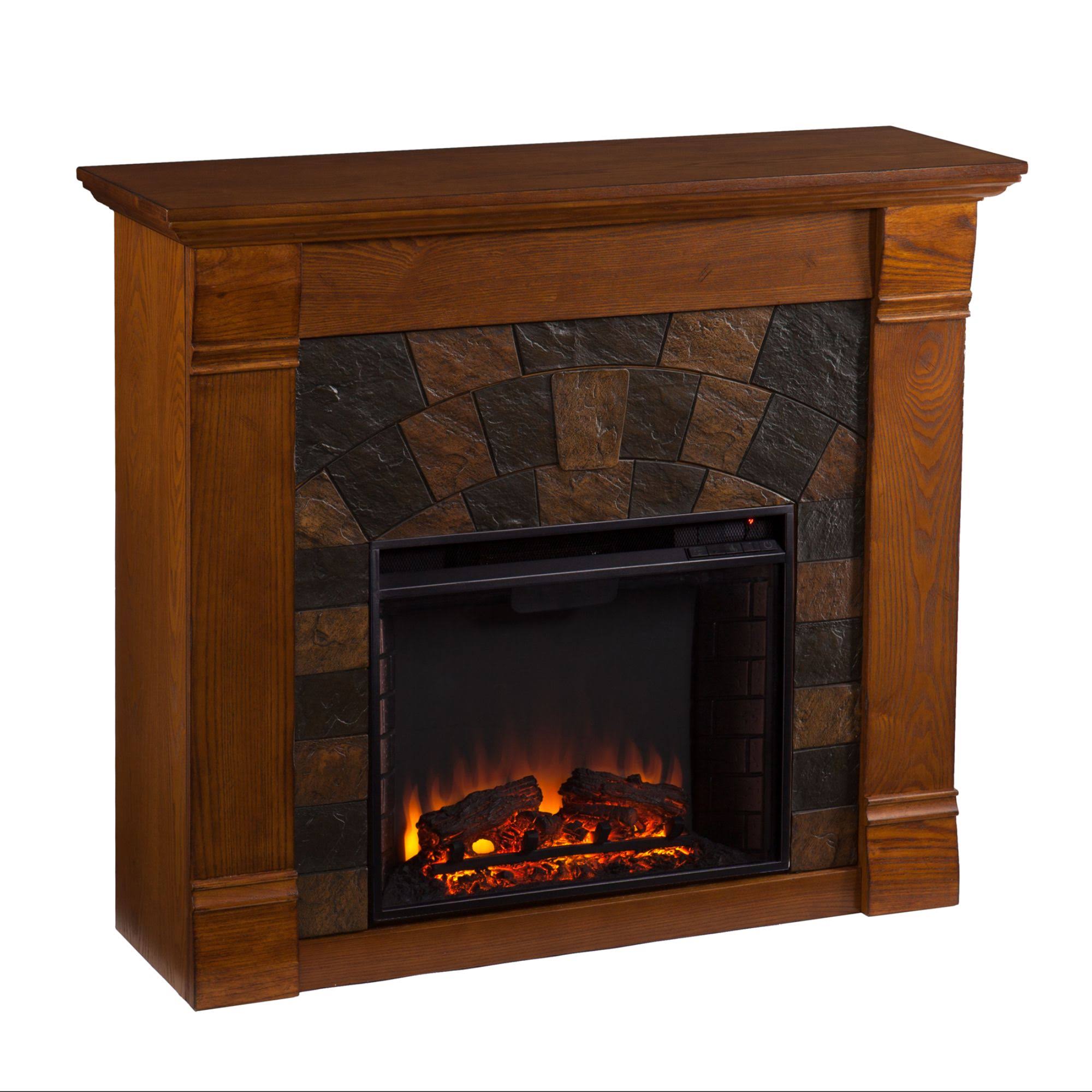 Southern Enterprises Elkmont Electric Fireplace - Salem Antique Oak