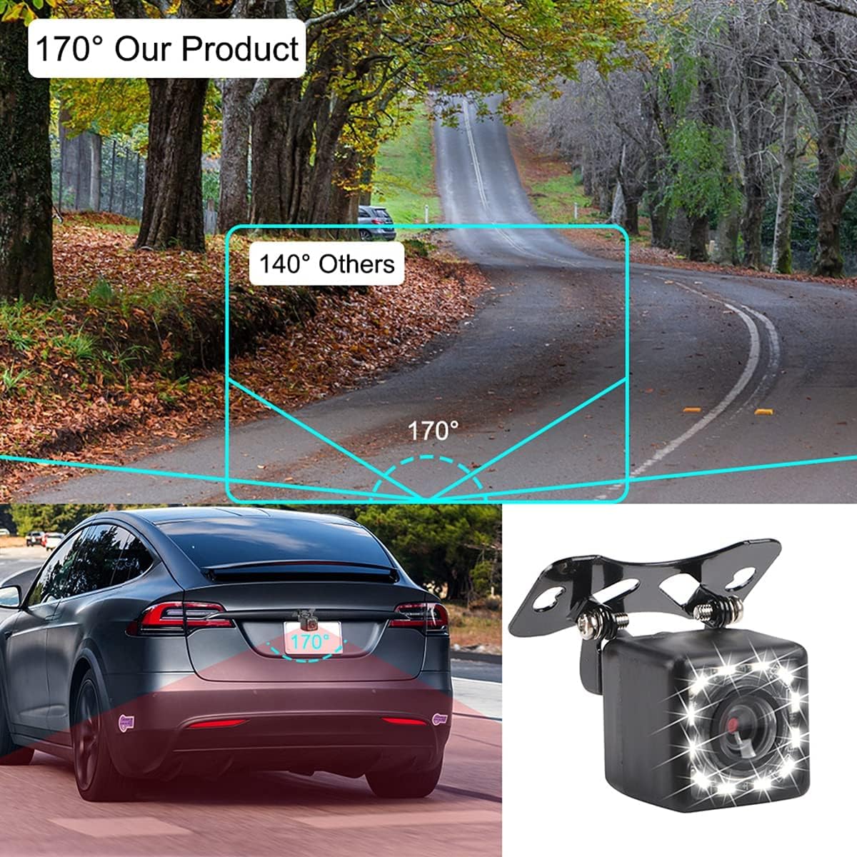 Wireless Backup Camera - 4.3 Inch Car Monitor Rear View Camera : FHD 1080P Waterproof Reversing Camera & Stable Digital Wireless Signal for Cars Van SUV Sedan Car MPV