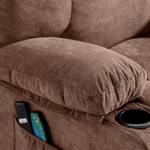 Power Lift Recliner Chair for Elderly with Massage Ergonomic Lounge Chair,Classic Single Sofa with 2 Cup Holders Side Pockets,USB Charge Port (Grey)