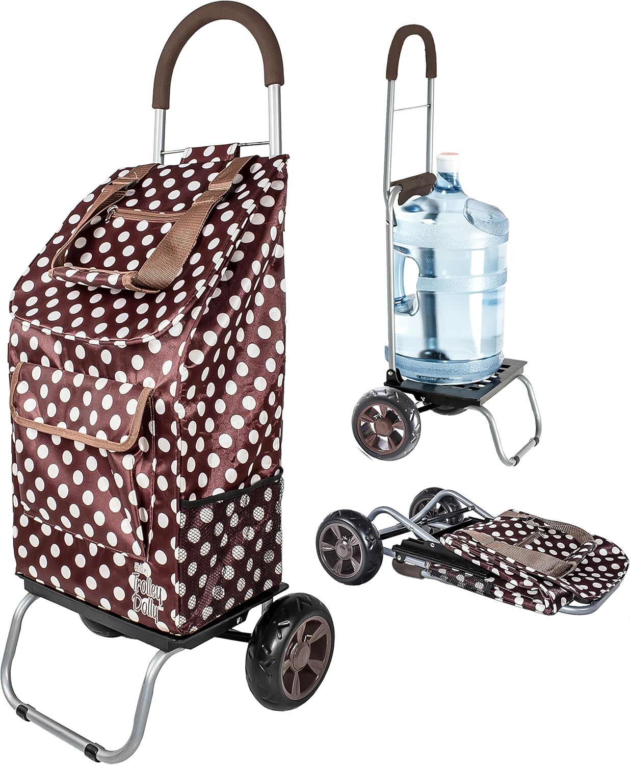 dbest products Trolley Dolly Purple Foldable Shopping cart for Groceries with Wheels and Removable Bag and Rolling Personal Handtruck Standard