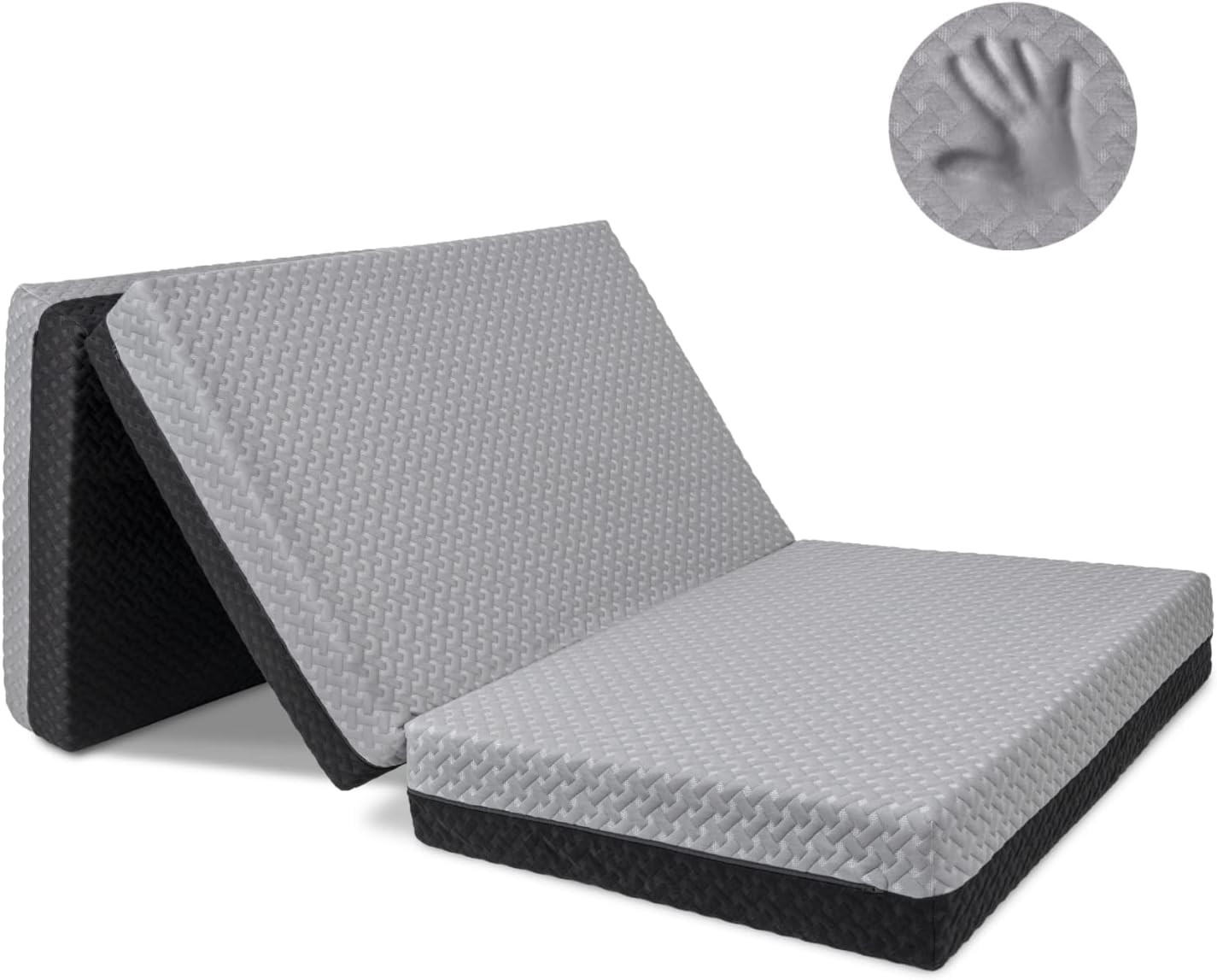 Milliard Premium Folding Mattress, Memory Foam Tri Fold with Waterproof Washable Cover, Cot Size (75"x31"x4)